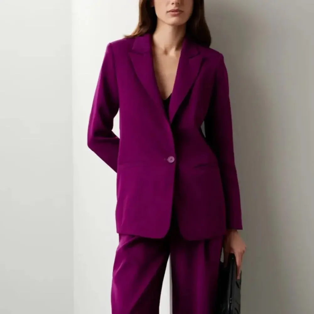 RTR Endless Rose Purple‎ Pink Single Breasted Long Sleeve Blazer Sz L